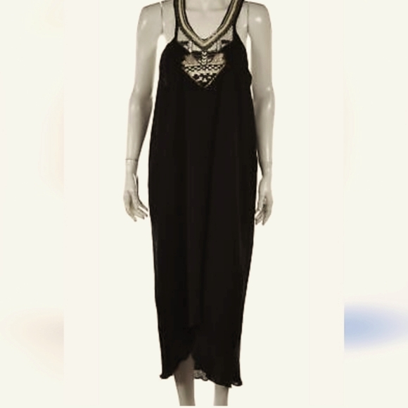 Love Sam Dresses & Skirts - Love Sam Beaded Neckline Midi Dress Size XS NWT